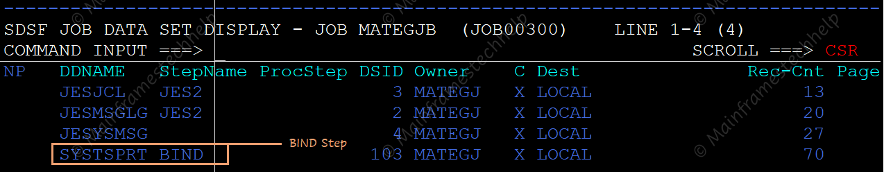 BIND JOB Precompile Step