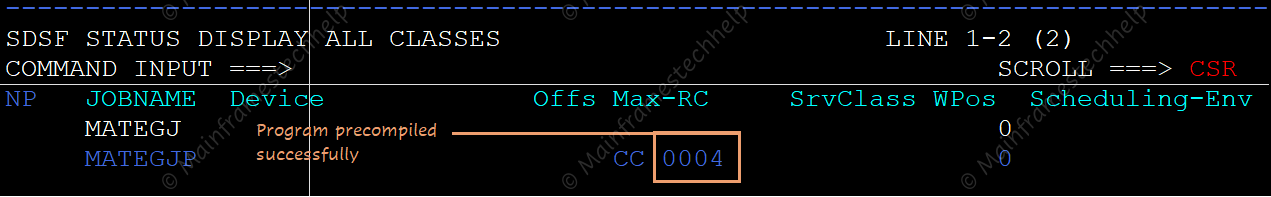 Precompile JOB MAXCC