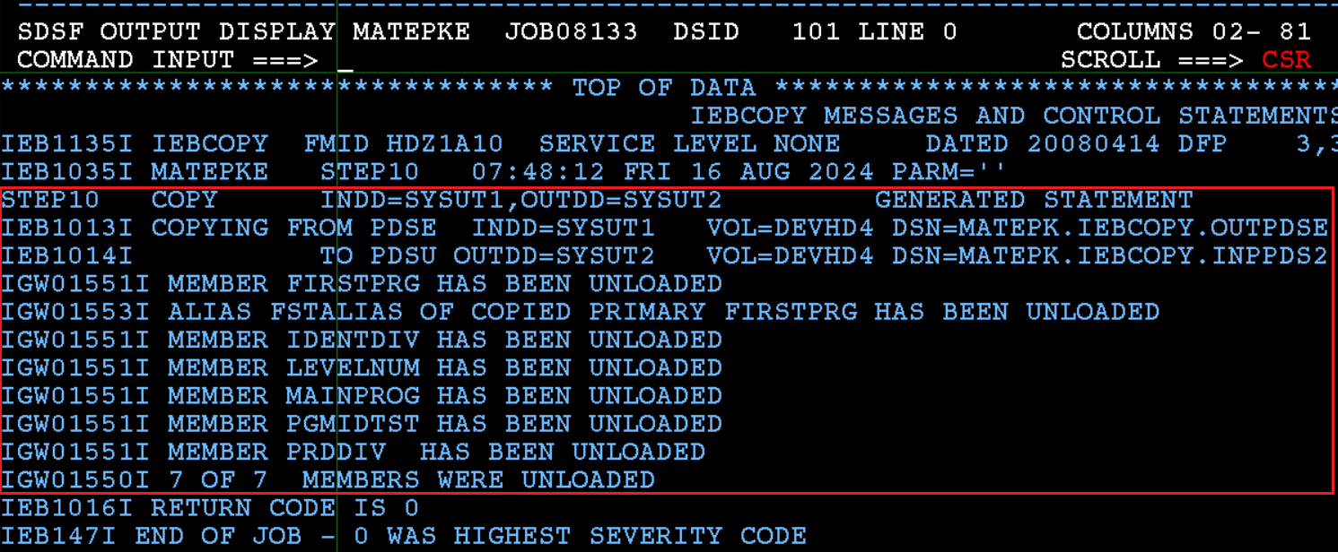 CONVERT PDS to PDSE Output