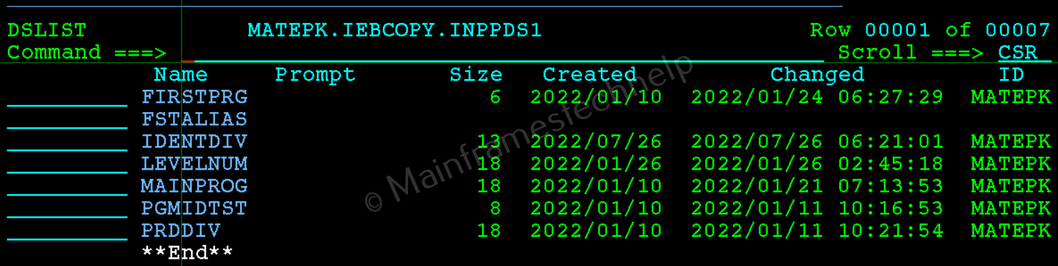 EXCLUDE Output