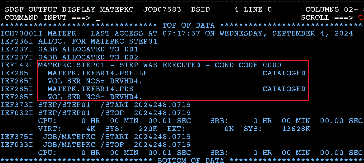 Catalog Datasets Status