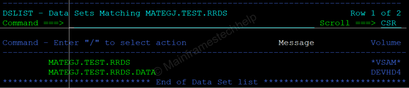 RRDS OUTPUT