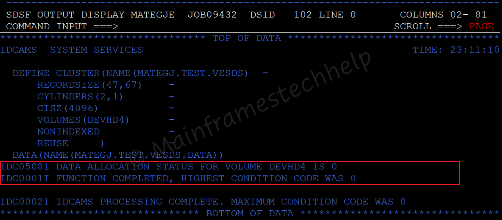 Create ESDS Output