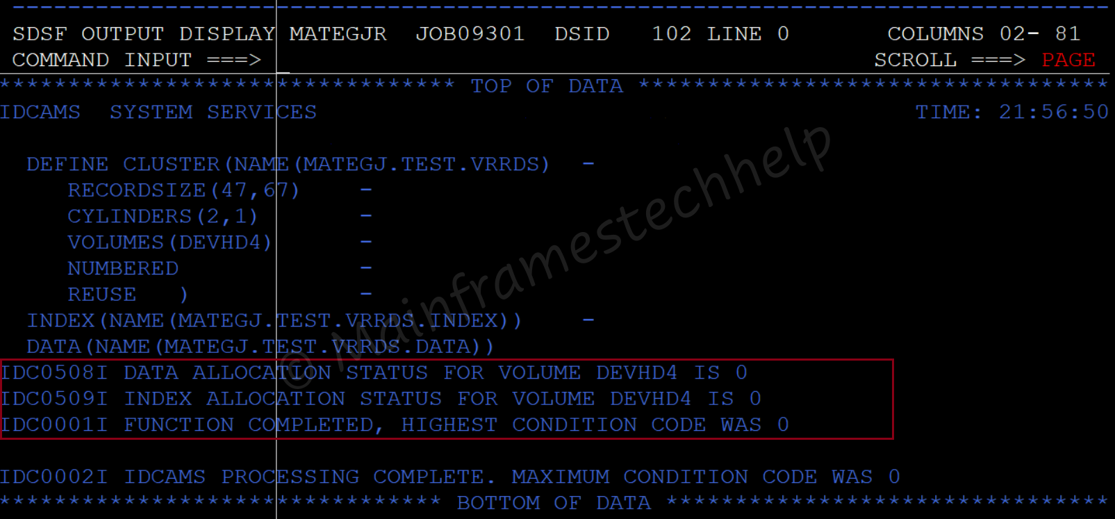 Create RRDS Output