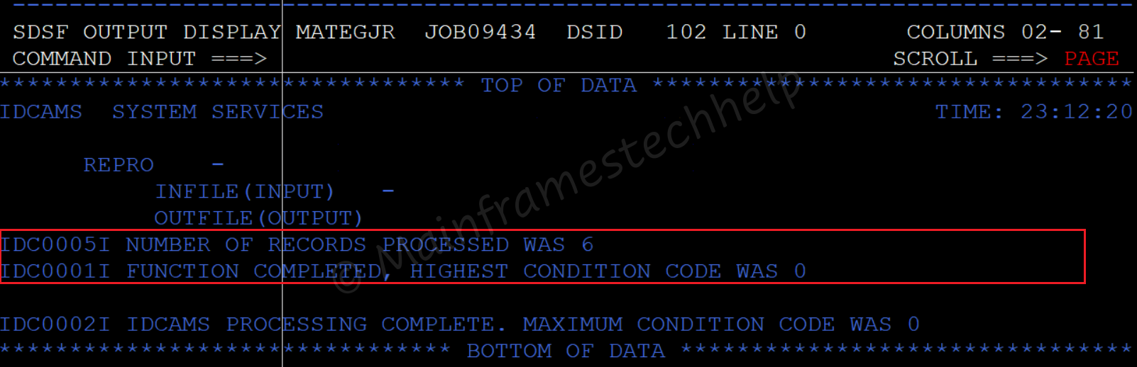 loading ESDS Output