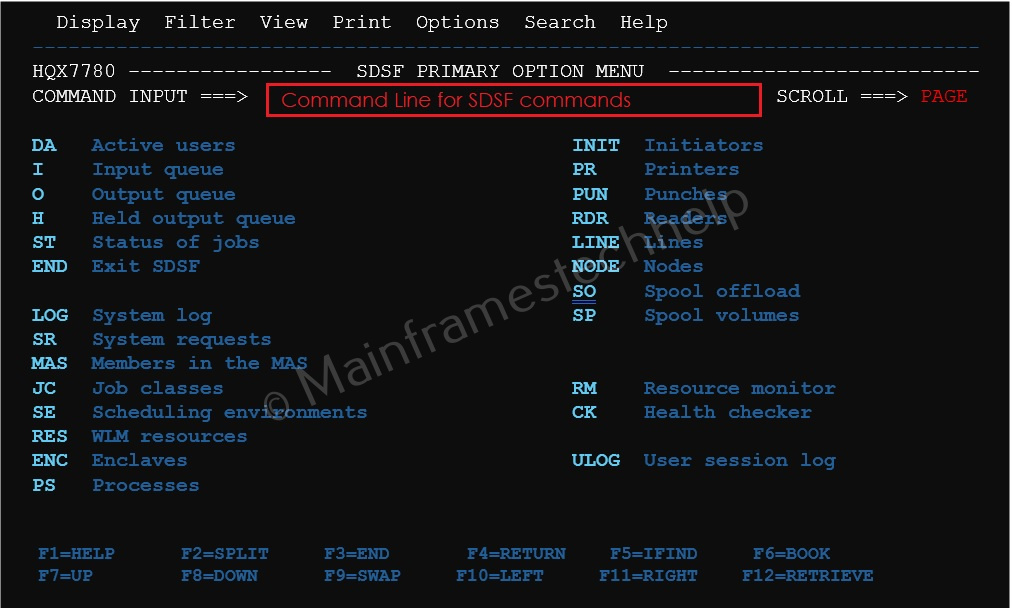 Common SDSF Command