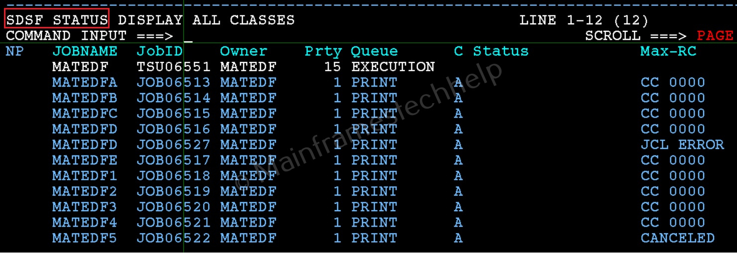 Arranging JOB Columns