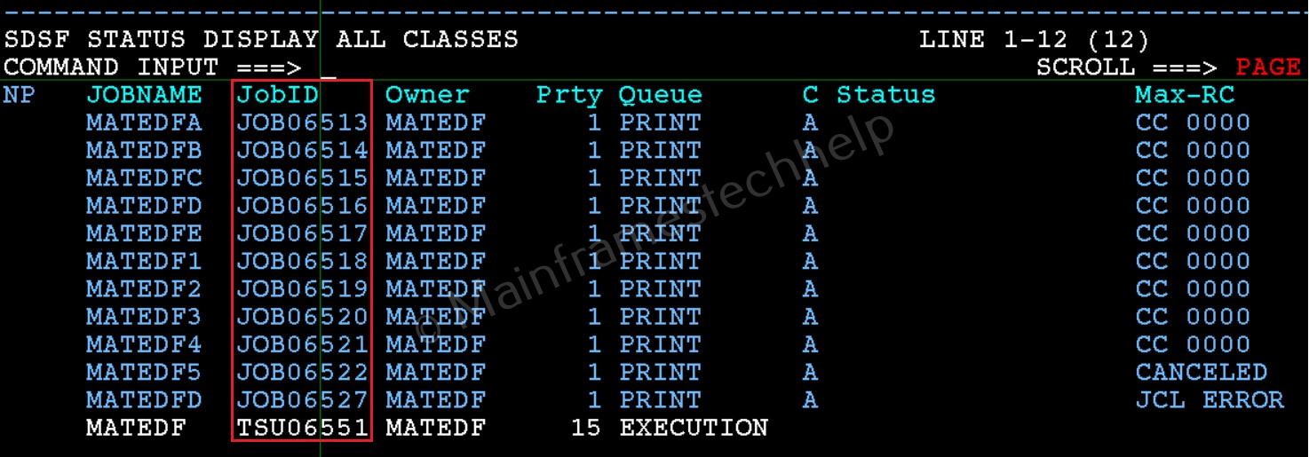 Arranging JOB Columns