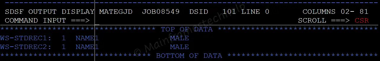 Data references for copy library output