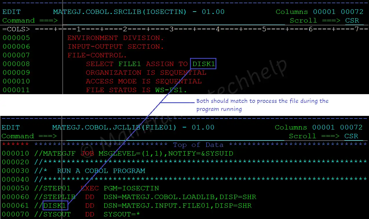 INPUT-OUTPUT SECTION file mapping