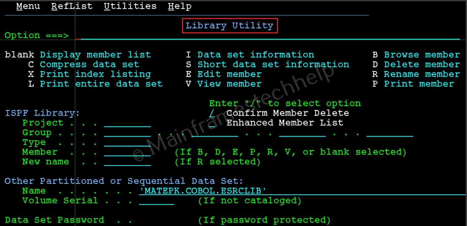 Library Utility Panel