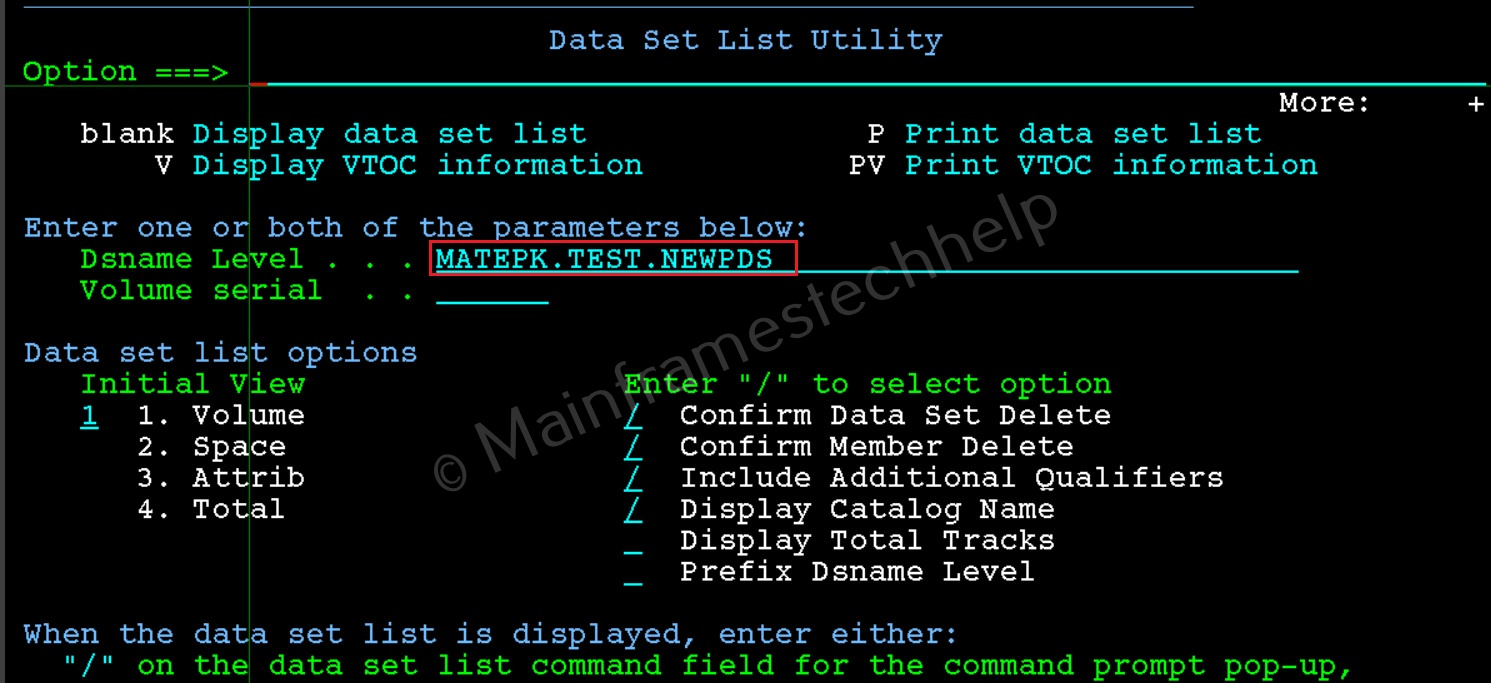 List PDS Example