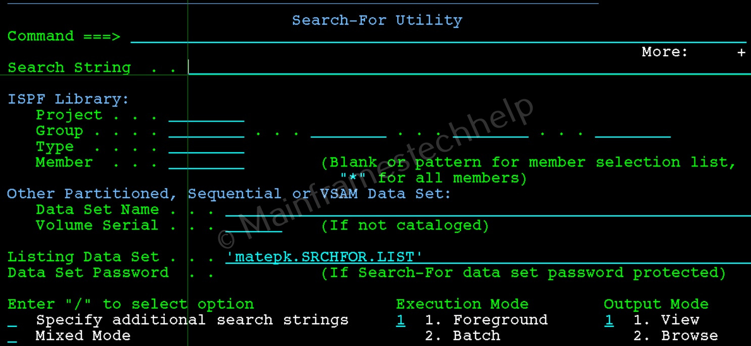 Search-For Panel