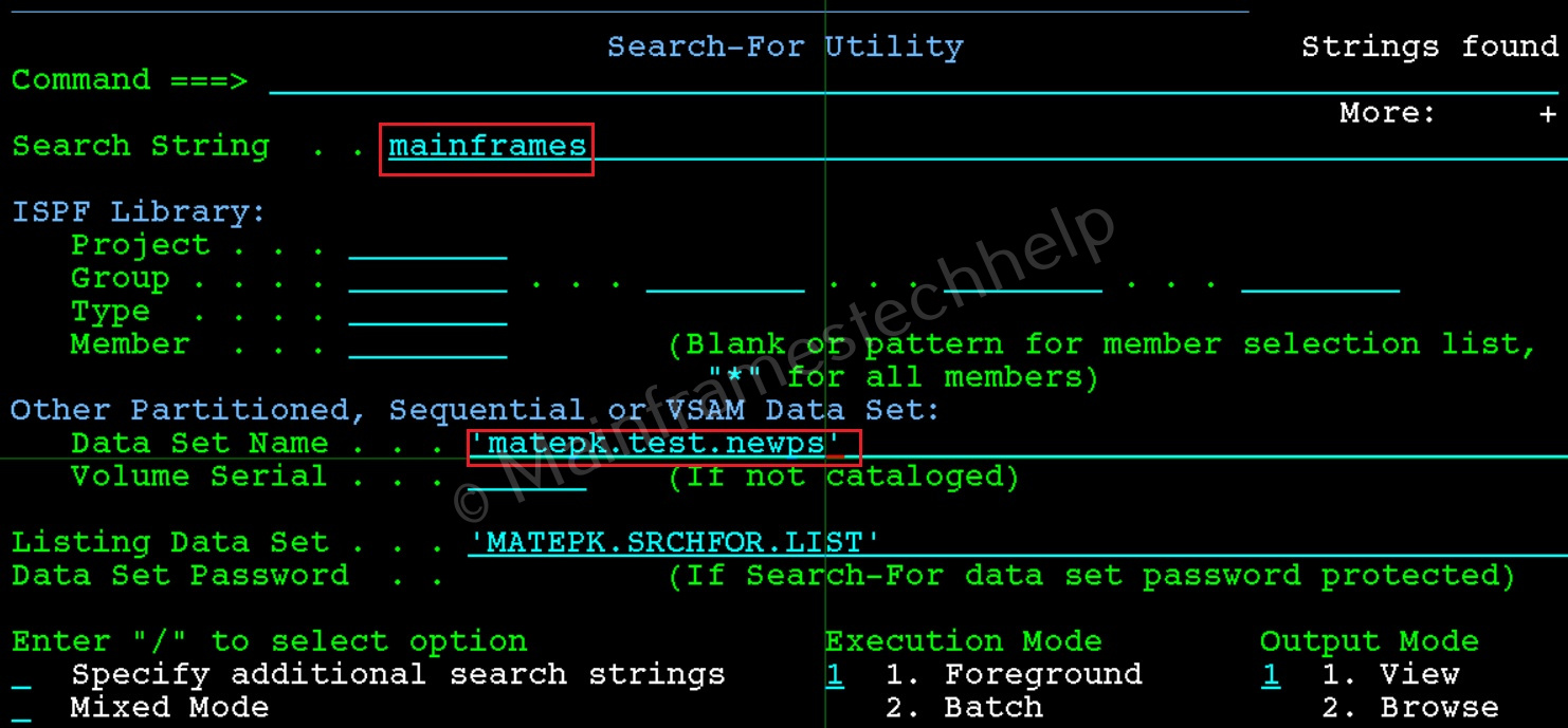 Search-For Panel